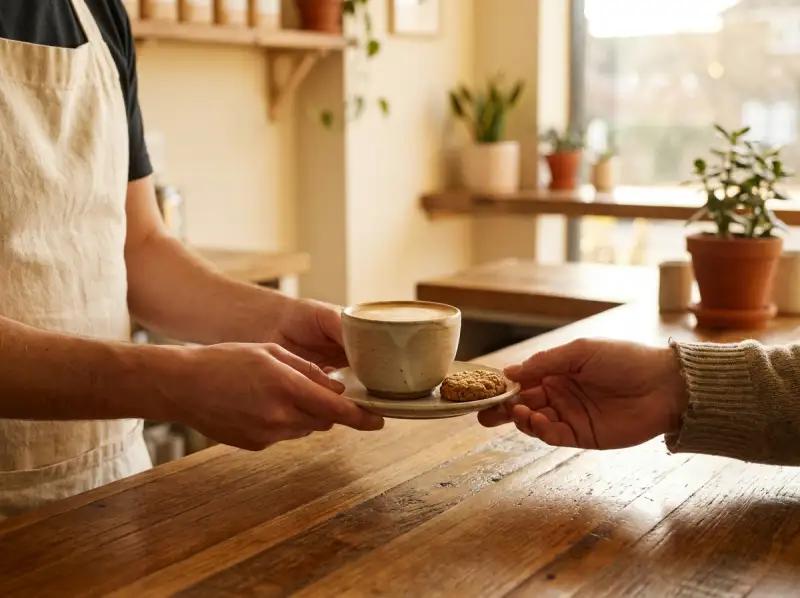 Un café offert à un client fidèle
